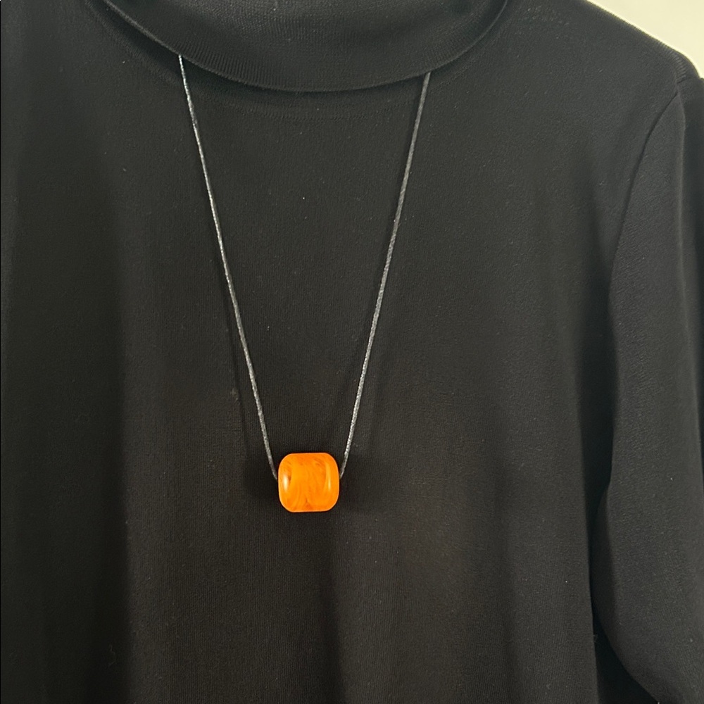 Amber Colored Bead Necklace
